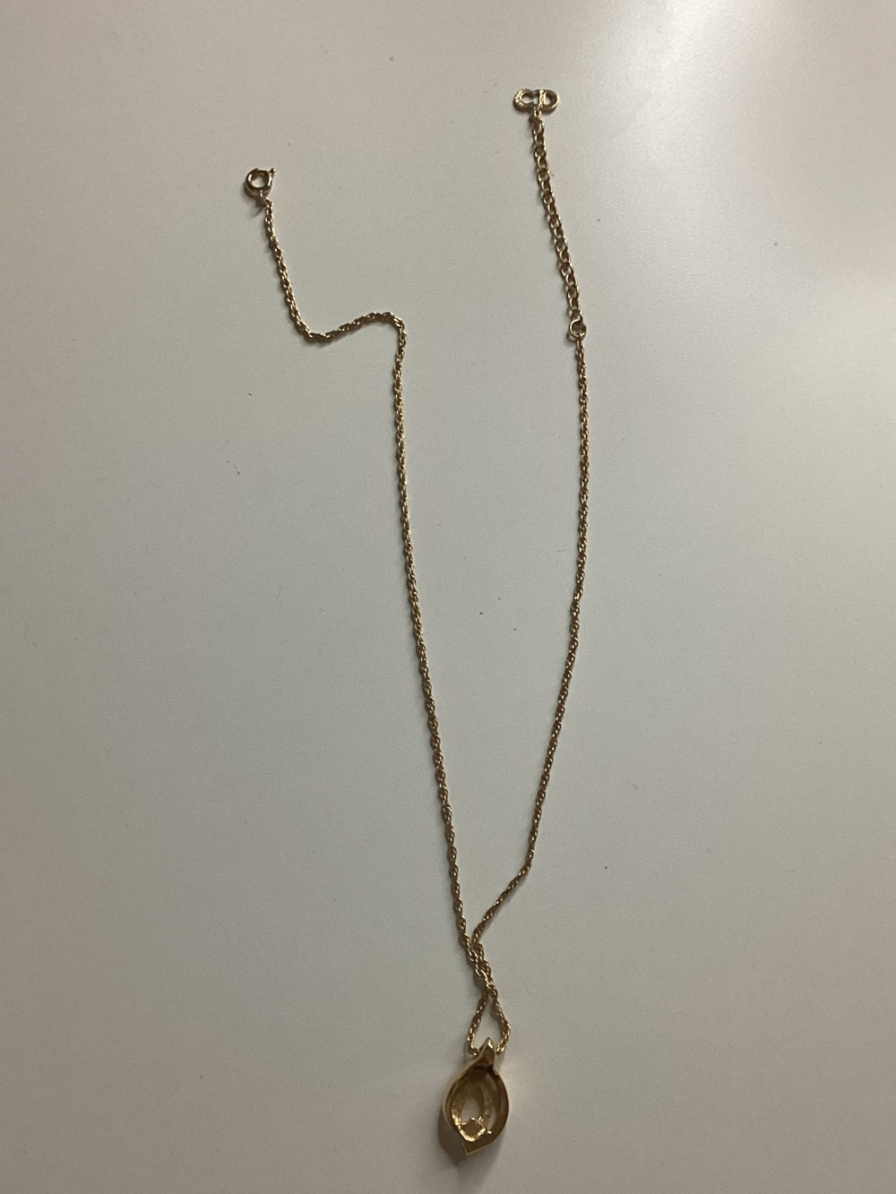 Dior Gold Teardrop Pendant Necklace - Picture 2 of 3